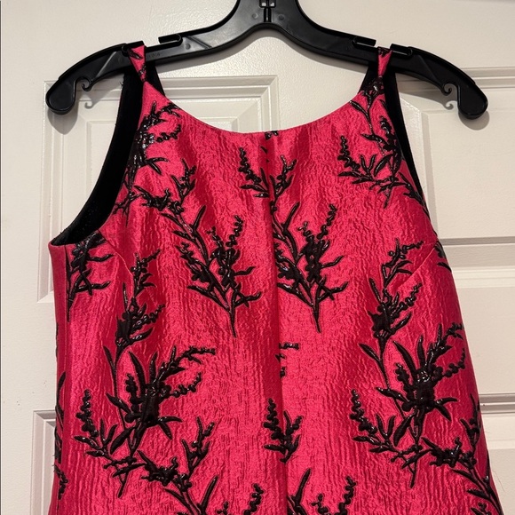 Oscar de la Renta Pink and Black Floral Dress - Picture 2 of 6